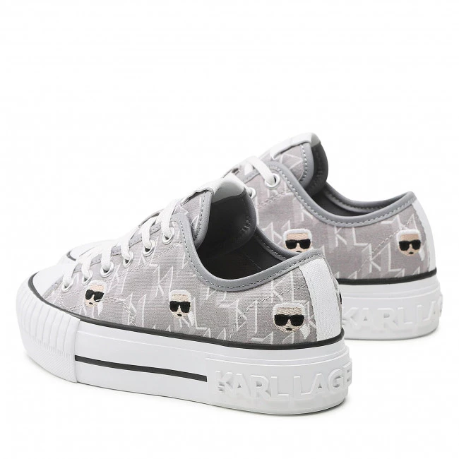 Chaussures Basses Baskets KARL LAGERFELD - KL60414 Grey Canvas W/Lt Grey Gris 5 Chaussures Basses Baskets KARL LAGERFELD - KL60414 Grey Canvas W/Lt Grey Gris – Image 3