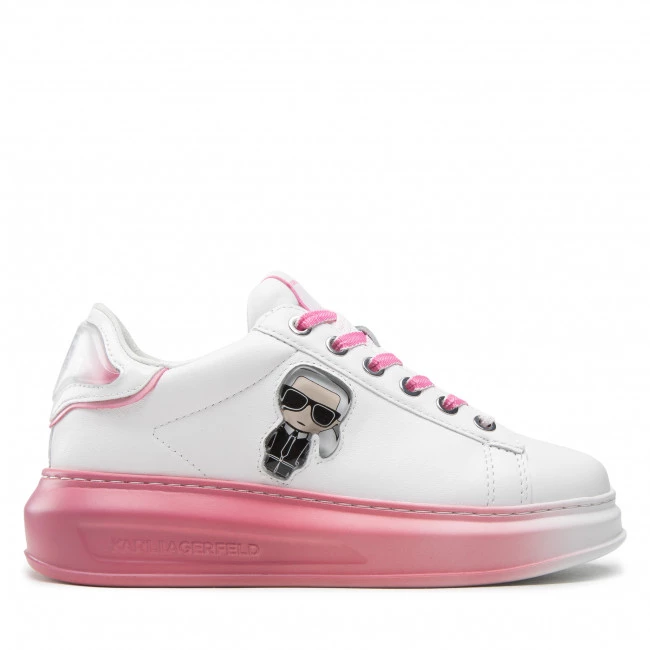 Chaussures Basses Sneakers KARL LAGERFELD - KL62533 White Lthr W/Pink Blanc 4 Chaussures Basses Sneakers KARL LAGERFELD - KL62533 White Lthr W/Pink Blanc – Image 2