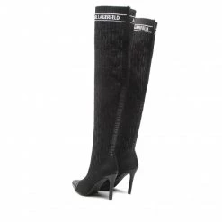 Bottes Et Autres Cuissardes KARL LAGERFELD - KL31691 Black Knit Textile Noir -KARL LAGERFELD Soldes 03 0000301442301 bs