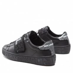 Chaussures Basses Sneakers KARL LAGERFELD - KL61037 Black Lthr W/Silver Noir -KARL LAGERFELD Soldes 04 0000301363972 fp