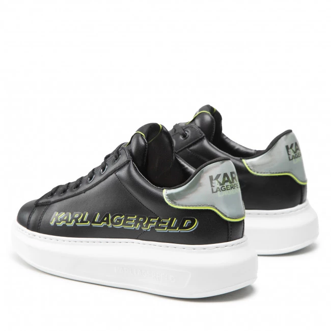 Chaussures Basses Sneakers KARL LAGERFELD - KL52514 Black Lthr W/Lime Green Noir 5 Chaussures Basses Sneakers KARL LAGERFELD - KL52514 Black Lthr W/Lime Green Noir – Image 3