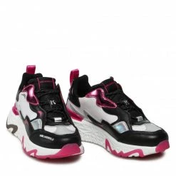 Chaussures Basses Sneakers KARL LAGERFELD - KL62420 White Lthr W/Black Blanc, Multicolore -KARL LAGERFELD Soldes 05 0000209791785 rz