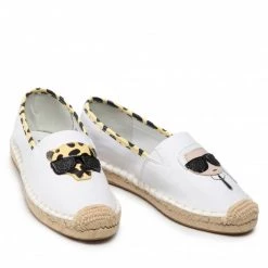 Chaussures Basses Espadrilles KARL LAGERFELD - KL80117L White Canvas W/Yellow Blanc -KARL LAGERFELD Soldes 05 0000209791976 sw