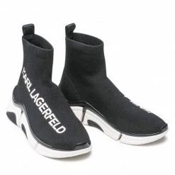 Chaussures Basses Sneakers KARL LAGERFELD - KL51741A Black Knit Textile Noir -KARL LAGERFELD Soldes 05 0000209796988 rz