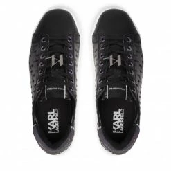Chaussures Basses Sneakers KARL LAGERFELD - KL61019 Black Lthr W/Iridescent Noir -KARL LAGERFELD Soldes 05 0000301363934 pa