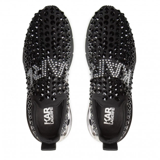 Chaussures Basses Sneakers KARL LAGERFELD - KL63105 Black SAtin Text W/Silver Noir 7 Chaussures Basses Sneakers KARL LAGERFELD - KL63105 Black SAtin Text W/Silver Noir – Image 5