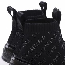 Chaussures Basses Sneakers KARL LAGERFELD - KL62144 Black Knit Textile W/Lt Grey Noir -KARL LAGERFELD Soldes 05 0000301365983 rz