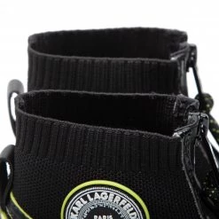 Chaussures Basses Sneakers KARL LAGERFELD - KL62159 Black Lthr & Text W/Lime Noir -KARL LAGERFELD Soldes 05 0000301366003 is