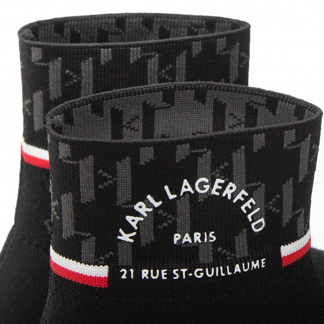 Chaussures Basses Sneakers KARL LAGERFELD - KL63246 Black Knit Textile W/Red Noir 7 Chaussures Basses Sneakers KARL LAGERFELD - KL63246 Black Knit Textile W/Red Noir – Image 5