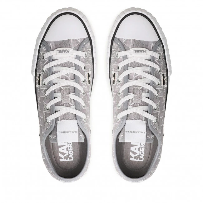 Chaussures Basses Baskets KARL LAGERFELD - KL60414 Grey Canvas W/Lt Grey Gris 7 Chaussures Basses Baskets KARL LAGERFELD - KL60414 Grey Canvas W/Lt Grey Gris – Image 5