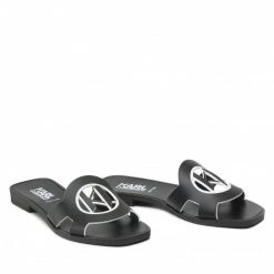 Mules Et Sandales Mules / Sandales De Bain KARL LAGERFELD - KL80410 Black Lthr Noir -KARL LAGERFELD Soldes 05 0000209794502 swa