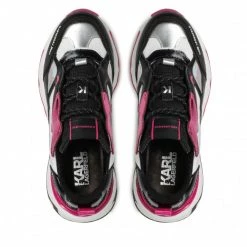 Chaussures Basses Sneakers KARL LAGERFELD - KL62420 White Lthr W/Black Blanc, Multicolore -KARL LAGERFELD Soldes 06 0000209791785 rz