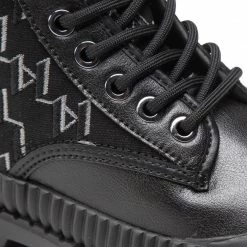 Bottes Et Autres Bottes De Randonnée KARL LAGERFELD - KL42552 Black Vg Lthr/Txt Mono Noir -KARL LAGERFELD Soldes 06 0000301363804 mk