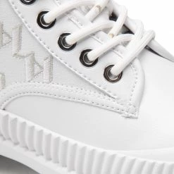 Bottes Et Autres Bottes De Randonnée KARL LAGERFELD - KL42552 White Vg Lthr/Txt Mono Blanc -KARL LAGERFELD Soldes 06 0000301363842 mk