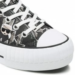 Chaussures Basses Sneakers KARL LAGERFELD - KL60414 Black Canvas W/Lt Grey Noir -KARL LAGERFELD Soldes 06 0000301366379 rz