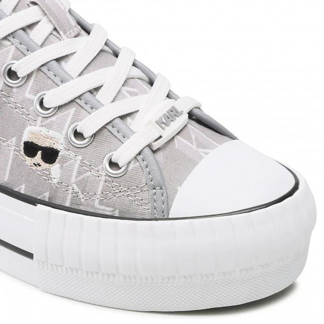 Chaussures Basses Baskets KARL LAGERFELD - KL60414 Grey Canvas W/Lt Grey Gris 8 Chaussures Basses Baskets KARL LAGERFELD - KL60414 Grey Canvas W/Lt Grey Gris – Image 6