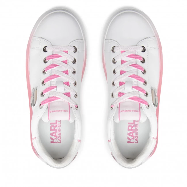 Chaussures Basses Sneakers KARL LAGERFELD - KL62533 White Lthr W/Pink Blanc 7 Chaussures Basses Sneakers KARL LAGERFELD - KL62533 White Lthr W/Pink Blanc – Image 5