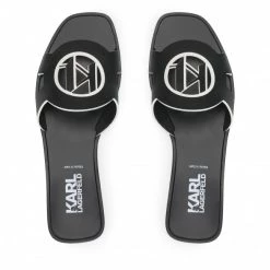 Mules Et Sandales Mules / Sandales De Bain KARL LAGERFELD - KL80410 Black Lthr Noir -KARL LAGERFELD Soldes 06 0000209794502 swa