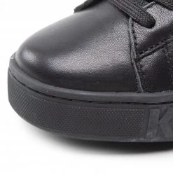 Chaussures Basses Sneakers KARL LAGERFELD - KL61037 Black Lthr W/Silver Noir -KARL LAGERFELD Soldes 07 0000301363972 fp