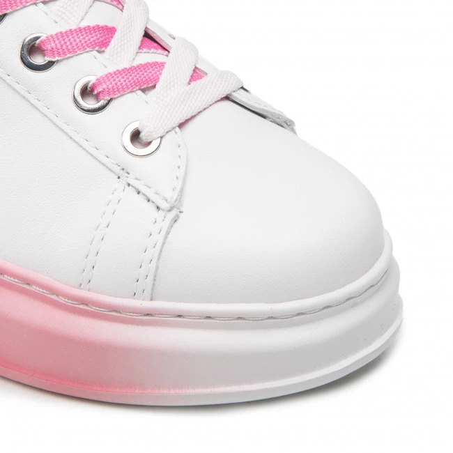 Chaussures Basses Sneakers KARL LAGERFELD - KL62533 White Lthr W/Pink Blanc 8 Chaussures Basses Sneakers KARL LAGERFELD - KL62533 White Lthr W/Pink Blanc – Image 6