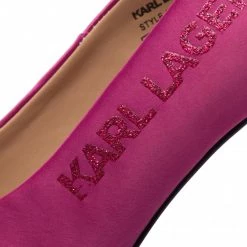 Chaussures Basses Talons Aiguilles KARL LAGERFELD - KL30916 Fuschia Satin Rose -KARL LAGERFELD Soldes 07 0000301442332 ts