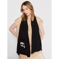 Textiles Foulard KARL LAGERFELD - 206W3318 Black 999 Noir -KARL LAGERFELD Soldes 10 8720092264730 ls