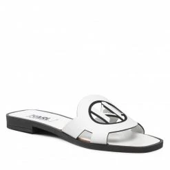 Mules Et Sandales Mules / Sandales De Bain KARL LAGERFELD - KL80410 White Lthr Blanc