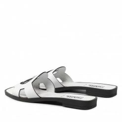 Mules Et Sandales Mules / Sandales De Bain KARL LAGERFELD - KL80410 White Lthr Blanc -KARL LAGERFELD Soldes 12 0000209794496 pa