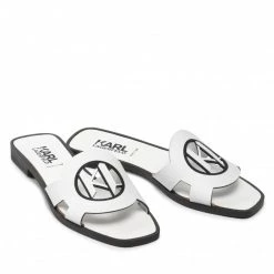 Mules Et Sandales Mules / Sandales De Bain KARL LAGERFELD - KL80410 White Lthr Blanc -KARL LAGERFELD Soldes 13 0000209794496 pa