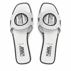 Mules Et Sandales Mules / Sandales De Bain KARL LAGERFELD - KL80410 White Lthr Blanc -KARL LAGERFELD Soldes 14 0000209794496 pa