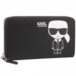 KARL LAGERFELD Soldes 16 Maroquinerie Portefeuille Femme Grand Format KARL LAGERFELD - 201W3203 Black Noir