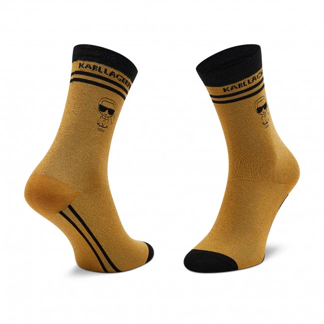 Sets Lot De 2 Paires De Chaussettes Hautes Femme KARL LAGERFELD - 216W6001 Black/Gold A997 Or 5 Sets Lot De 2 Paires De Chaussettes Hautes Femme KARL LAGERFELD - 216W6001 Black/Gold A997 Or – Image 3