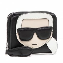 Maroquinerie Portefeuille Femme Petit Format KARL LAGERFELD - 220W3218 Black Multi A908 Noir
