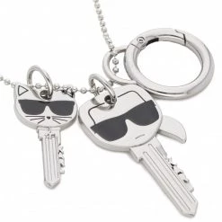 Porte-clés Porte-clefs KARL LAGERFELD - 220W3801 Nickel Argent -KARL LAGERFELD Soldes 8720092684750 04 fp