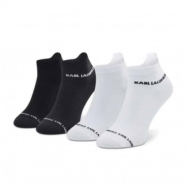 Sets Lot De 2 Paires De Chaussettes Basses Femme KARL LAGERFELD - 220W6001 Blck/Wht A998 Blanc, Noir 3 Sets Lot De 2 Paires De Chaussettes Basses Femme KARL LAGERFELD - 220W6001 Blck/Wht A998 Blanc, Noir
